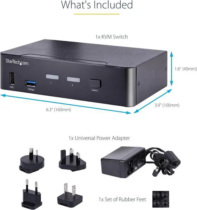 Alt view image 9 of 11 - StarTech USB C KVM Switch 2 Port DisplayPort SV231DPUCA