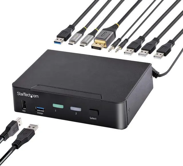 Alt view image 6 of 11 - StarTech USB C KVM Switch 2 Port DisplayPort SV231DPUCA