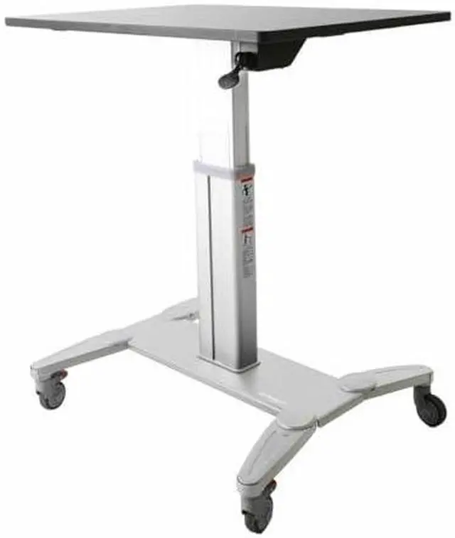 Alt view image 6 of 7 - StarTech.com Sit Stand Mobile Workstation - Rolling Desk - One-Touch Height Adjustment with Lock - Standing Desk Converter - Mobile Desk