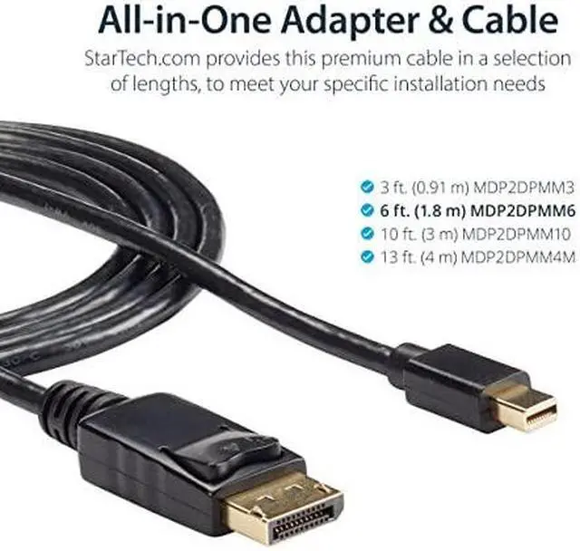 Alt view image 5 of 8 - StarTech 6ft Mini DisplayPort to DisplayPort 1.2 Cable 10 Pack MDP2DPMM610PK