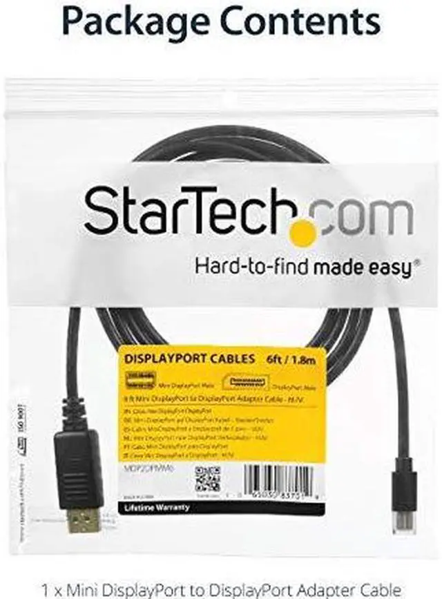 Alt view image 8 of 8 - StarTech 6ft Mini DisplayPort to DisplayPort 1.2 Cable 10 Pack MDP2DPMM610PK