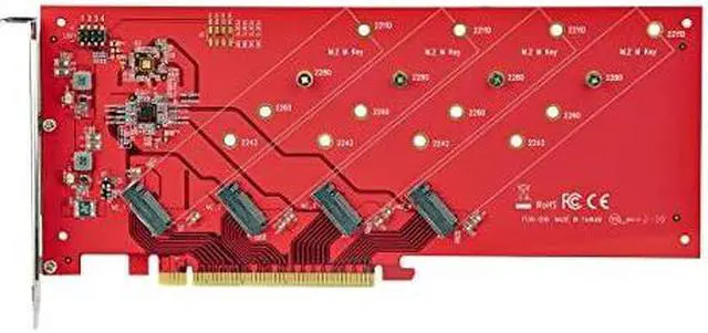 Alt view image 6 of 8 - StarTech Quad M.2 PCIe Adapter Card PCIex16 QUADM2PCIECARDB