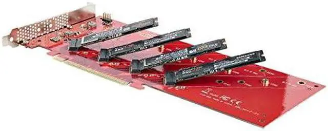 Alt view image 8 of 8 - StarTech Quad M.2 PCIe Adapter Card PCIex16 QUADM2PCIECARDB