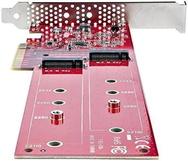 Alt view image 9 of 12 - StarTech Dual M.2 PCIe SSD Adapter Card DUALM2PCIECARDB