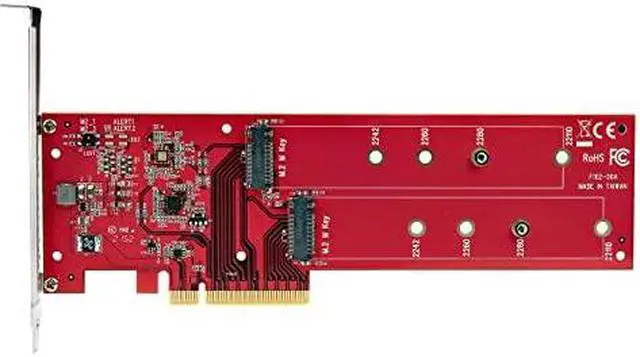Alt view image 10 of 12 - StarTech Dual M.2 PCIe SSD Adapter Card DUALM2PCIECARDB