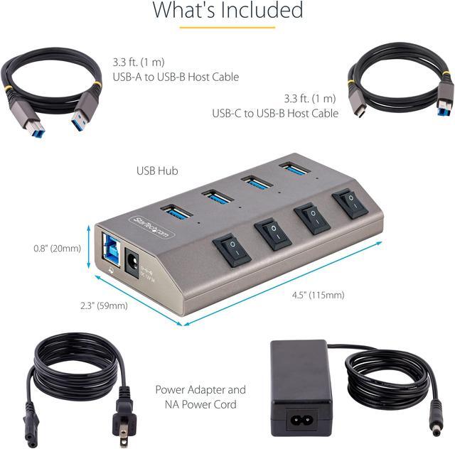 Alt view image 5 of 5 - StarTech 4-Port Self-Powered USB-C 3.0 5Gbs Expansion Hub 5G4AIBSUSBHUBNA