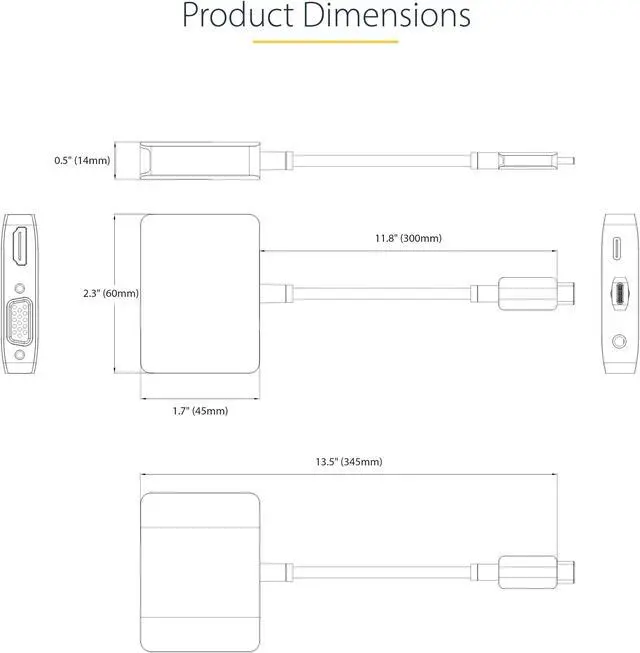Alt view image 6 of 8 - StarTech.com USB C to HDMI VGA Multiport Adapter