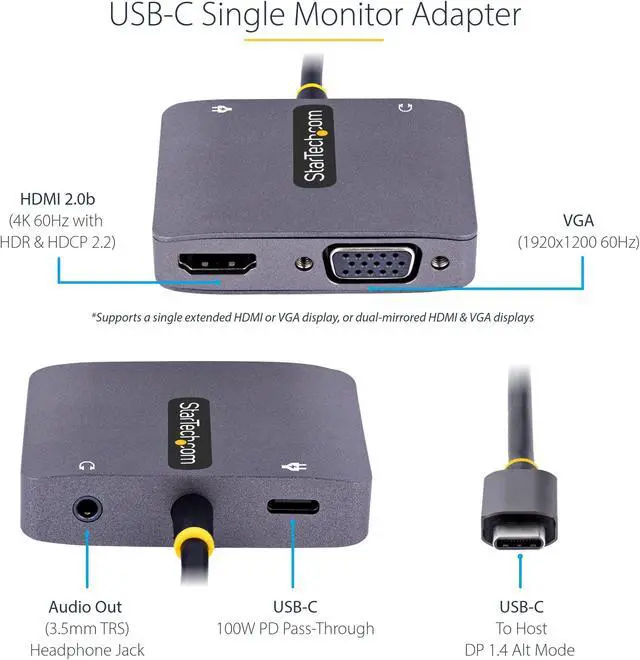 Alt view image 5 of 8 - StarTech.com USB C to HDMI VGA Multiport Adapter