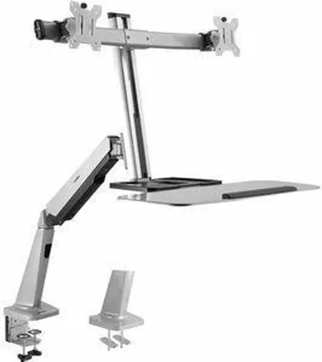 Alt view image 2 of 2 - Rocstor ErgoCenter Desk Mount for Monitor Mouse Keyboard Silver Y10N029S1
