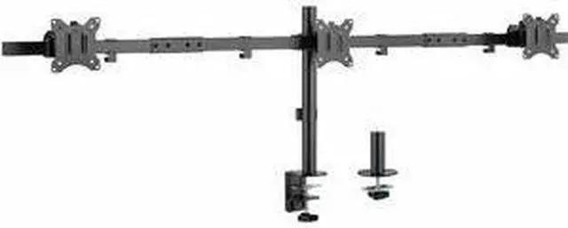 Alt view image 2 of 2 - Rocstor ErgoReach EP4 Triple Screen Monitor Pole Mount, C-Clamp & Grommet, Black