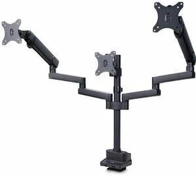 Alt view image 8 of 8 - Startech Triple monitor desk mount with support up to 27" monitors with height adjustable articulating arms - VESA 75x75/100x100, Tool-Less Arm Adjustments, C-Clamp/Grommet Mount