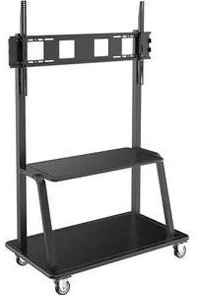 Alt view image 11 of 11 - Tripp Lite DMCS60105XXDD Heavy-Duty Rolling TV Cart - Up to 105" Screen Support - 330.69 lb Load Capacity - 2 x Shelf(ves) - 72.6" Height x 46.2" Width x 26.6" Depth - Floor - Powd