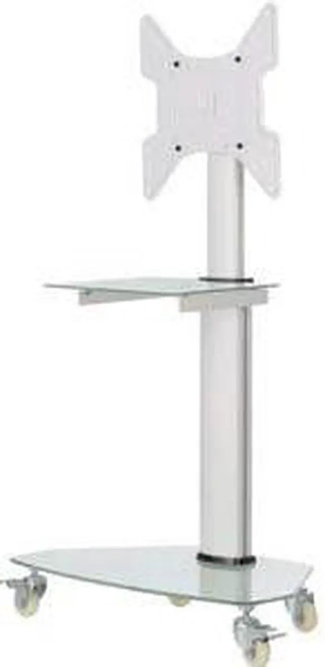 Alt view image 3 of 3 - Tripp Lite Premier Rolling TV Cart for 32" to 55" Displays Frosted Glass Base and Shelf Locking Casters White DMCS3255SG62W