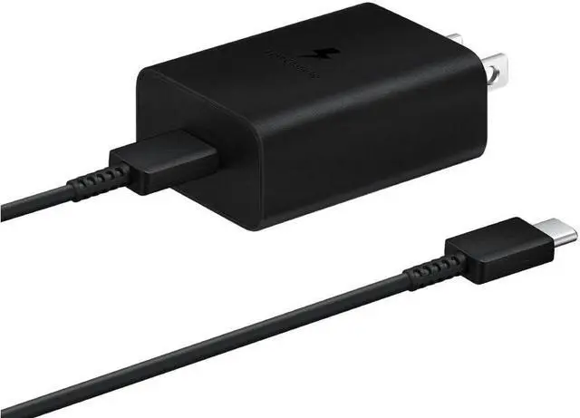 Alt view image 2 of 7 - Original Samsung Official 15W PD Power Adapter with Dual Type-C Cable (EP-T1510)