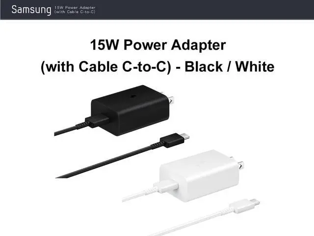 Alt view image 3 of 7 - Original Samsung Official 15W PD Power Adapter with Dual Type-C Cable (EP-T1510)