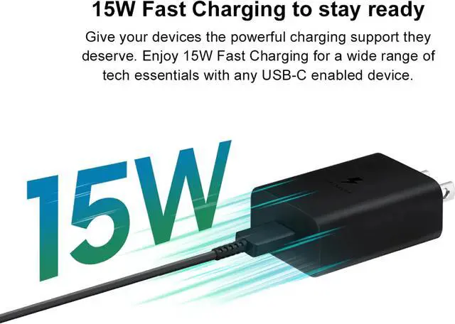 Alt view image 5 of 7 - Original Samsung Official 15W PD Power Adapter with Dual Type-C Cable (EP-T1510)
