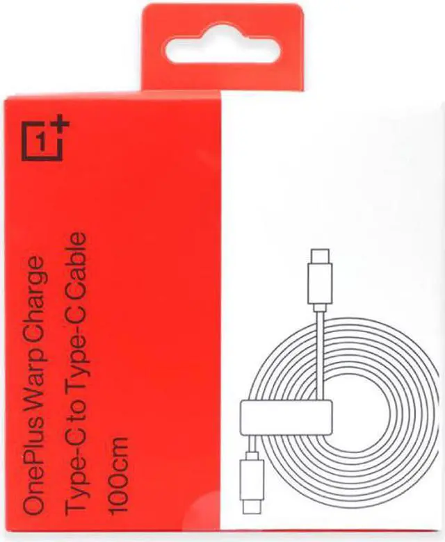 Alt view image 3 of 7 - Original OnePlus Official Warp Charge Type-C to Type-C Cable (100cm) - Red