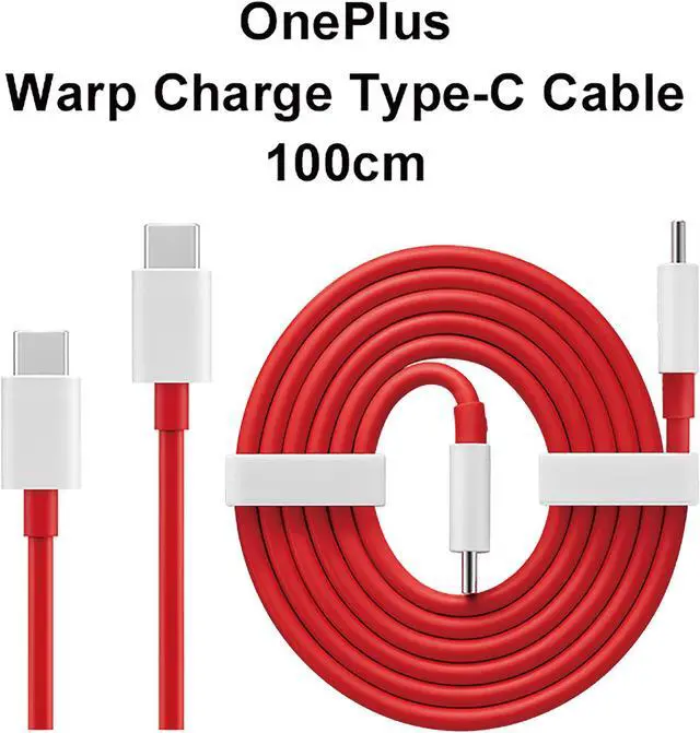 Alt view image 4 of 7 - Original OnePlus Official Warp Charge Type-C to Type-C Cable (100cm) - Red