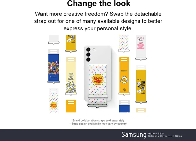 Alt view image 5 of 6 - Original Samsung Official Galaxy S22+ 5G Silicone Cover with Strap (EF-GS906) White
