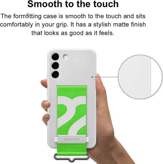 Alt view image 3 of 6 - Original Samsung Official Galaxy S22+ 5G Silicone Cover with Strap (EF-GS906) White