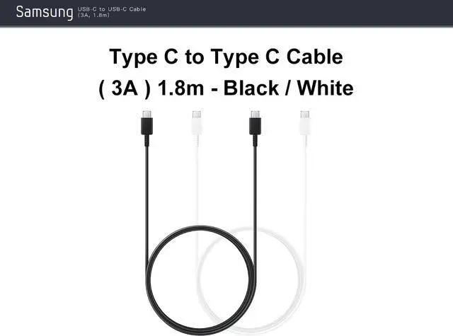 Alt view image 3 of 6 - Original Samsung Official S22 series 3A Type-C to Type-C Cable 1.8m (EP-DX310)