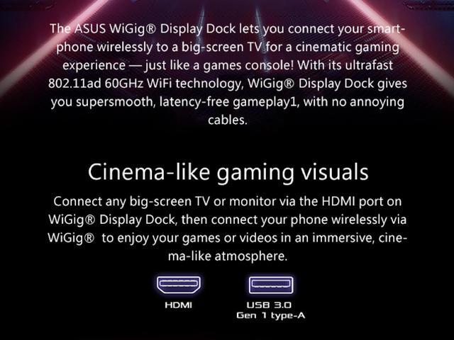 Alt view image 5 of 6 - Original ASUS Official WiGig Display Dock (ADSA001) ROG Phone 2 & 1 Accessory
