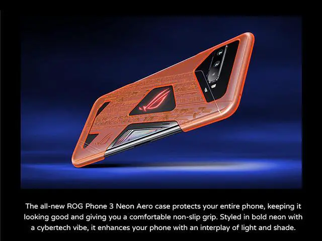 Alt view image 4 of 7 - Original ASUS Official ROG Phone 3 ZS661KS Neon Aero Case (ZS661K1CS) - 2 Pack