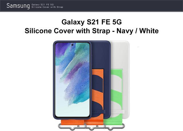 S21 FE 5G Silicone Cover with White Strap - Price