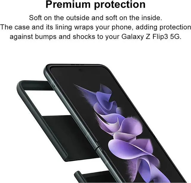 Alt view image 5 of 7 - Original Samsung Official Galaxy Z Flip3 5G Leather Cover Case (EF-VF711) - Mustard