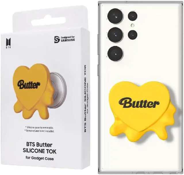 Main image of Original Samsung BTS Butter Silicone Grip Tok for S23 Series ,Yellow / GP-TOS911