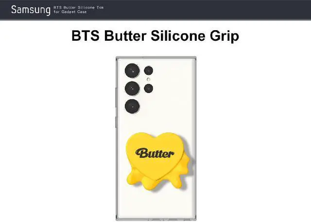 Alt view image 4 of 7 - Original Samsung BTS Butter Silicone Grip Tok for S23 Series ,Yellow / GP-TOS911