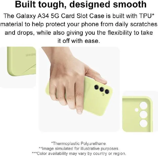 Alt view image 6 of 7 - Original Samsung Official Galaxy A34 5G Card Slot Case (EF-OA346) - Lime