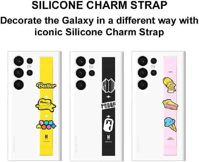 Alt view image 5 of 7 - Original Samsung BTS Silicone Charm Strap for S23 Series Grip Case (GP-TOS911)