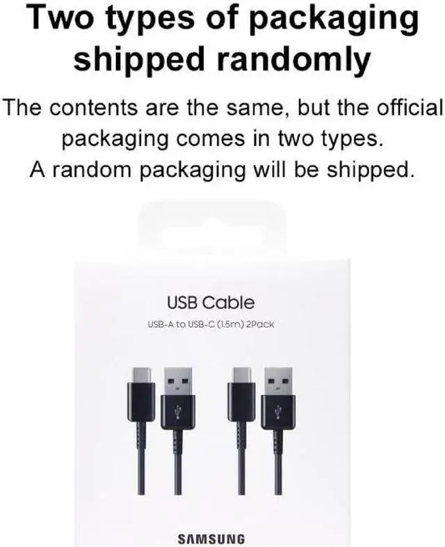 Alt view image 7 of 7 - Original Samsung Official EP-DG930 USB-A to USB-C Charging Cable 1.5M (2 Pack) - Black