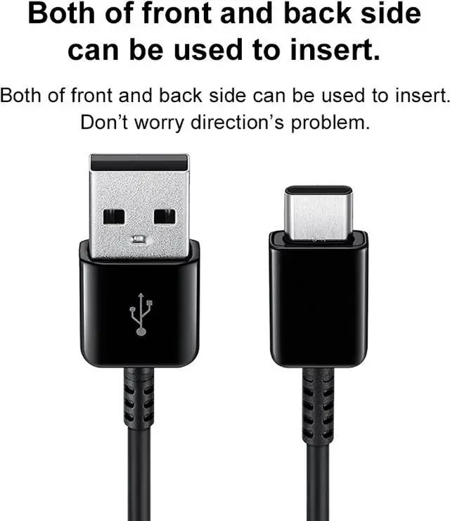 Alt view image 6 of 7 - Original Samsung Official EP-DG930 USB-A to USB-C Charging Cable 1.5M (2 Pack) - Black