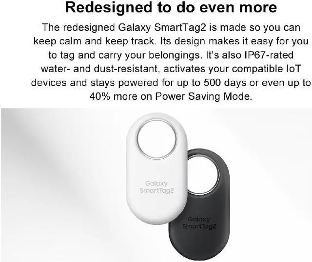 Alt view image 6 of 7 - Original Samsung Official Galaxy SmartTag2, Bluetooth Tracker, 1 Pack (EI-T5600) - White