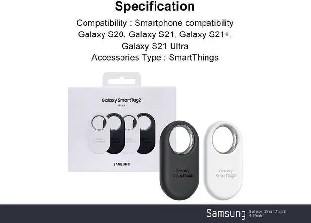 Alt view image 6 of 6 - Original Samsung Official Galaxy SmartTag2, Bluetooth Tracker, 4 Pack (EI-T5600K)