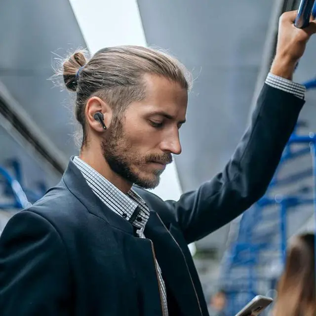 Alt view image 6 of 7 - VISLLA U1 White Bluetooth Headphones with Microphone TWS Deep Bass Headphones Hifi Stereo Wireless Headset HD calls Waterproof White