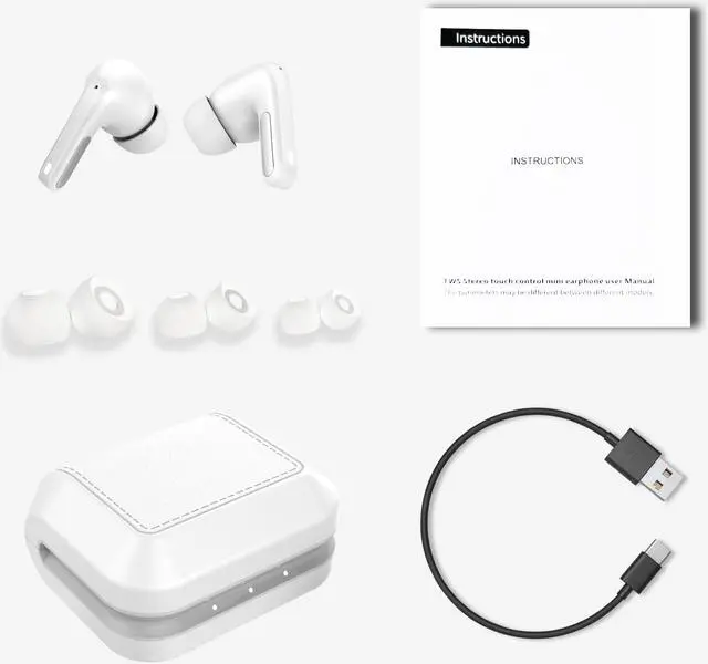 Alt view image 7 of 7 - VISLLA U1 White Bluetooth Headphones with Microphone TWS Deep Bass Headphones Hifi Stereo Wireless Headset HD calls Waterproof White