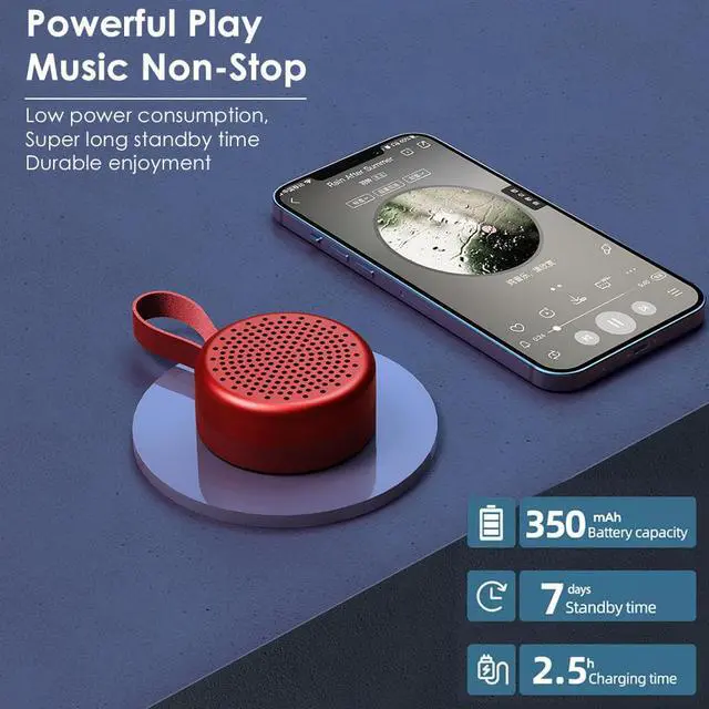 Alt view image 3 of 7 - Bluetooth Speakers,Portable Wireless Speaker with Stereo Sound, TWS, speakers Bluetooth wireless, IPX6 Waterproof Shower Speaker, Built in Mic,Mini Outdoor Portable Speaker for Party Beach Camping