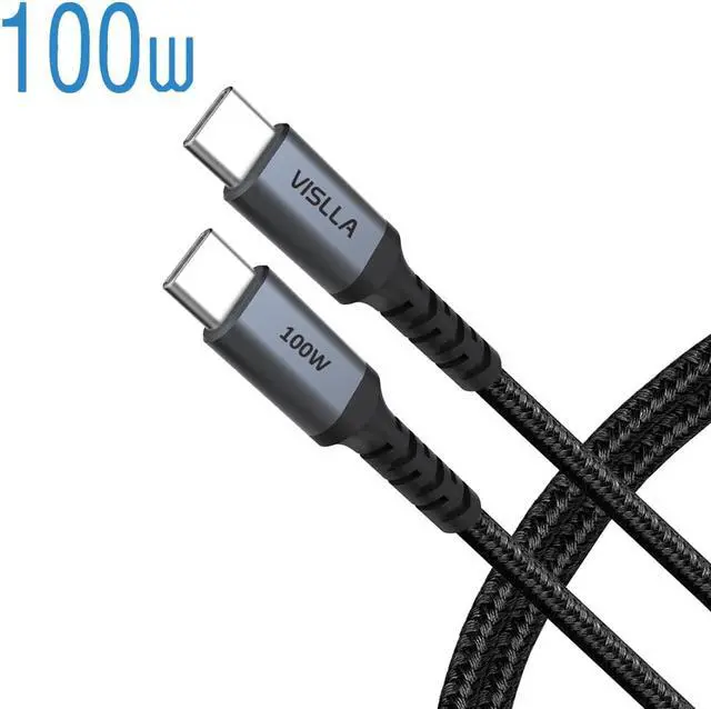Main image of VISLLA 100W USB C to USB C Cable,3.3ft,PD QC 5A Super Fast Charging Cable  Type C Cord Compatible with MacBook Pro,iPad Pro 2020,2021, iPad Air 4, Galaxy S20 S21 S22 Note 20, Pixel, and More