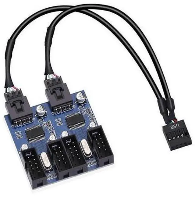 Alt view image 7 of 7 - DIXSG 4 in 1 Internal USB Splitter Cable, Electop 9 pin USB Header Male 1 to 4 Female Extension Connector Adapter, USB 2.0 HUB Connector Port Multiplier PWM Fan Splitter Cable (30cm/0.98ft)