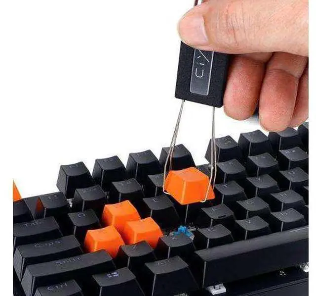 Alt view image 3 of 5 - DIXSG Keycap Puller Switch Puller Stainless Steel Keycap Removal Tool with 2 Pcs Keyboard Cleaning Brush for Mechanical Keyboard
