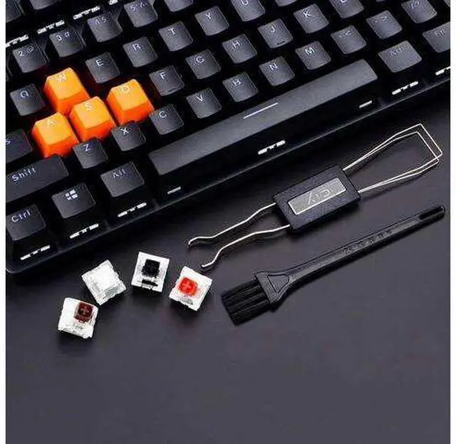 Alt view image 5 of 5 - DIXSG Keycap Puller Switch Puller Stainless Steel Keycap Removal Tool with 2 Pcs Keyboard Cleaning Brush for Mechanical Keyboard