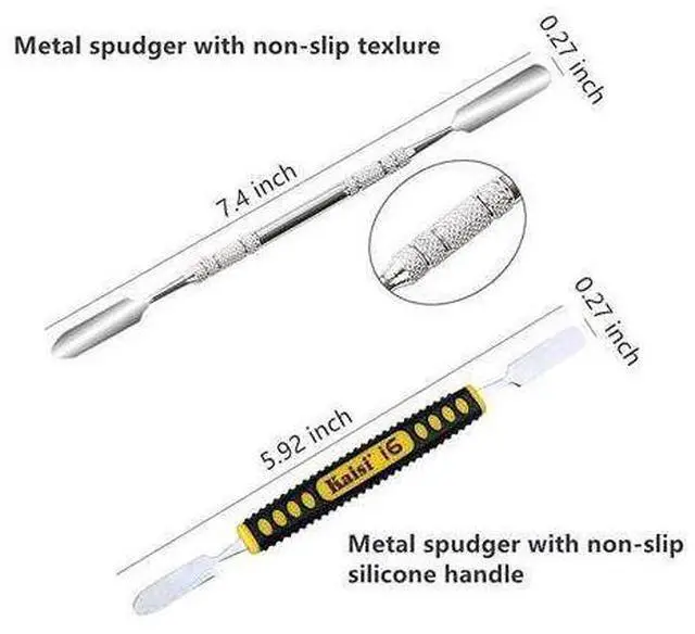 Alt view image 5 of 7 - DIXSG Professional Electronics Opening Pry Tool Repair Kit with Metal Spudger NonAbrasive Carbon Fiber Nylon Spudgers and AntiStatic Tweezers for Cellphone iPhone Laptops Tablets and More 20 Piece