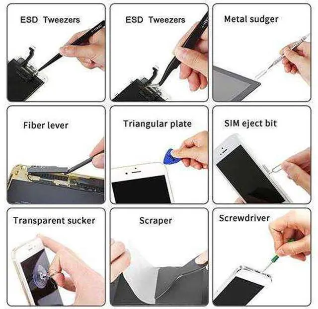 Alt view image 7 of 7 - DIXSG Professional Electronics Opening Pry Tool Repair Kit with Metal Spudger NonAbrasive Carbon Fiber Nylon Spudgers and AntiStatic Tweezers for Cellphone iPhone Laptops Tablets and More 20 Piece