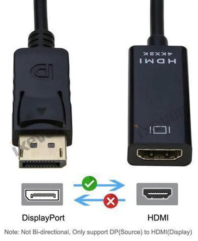 Alt view image 5 of 7 - DIXSG 4K Displayport to HDMI Adapter Cable (3Pack),iXever DP Display Port to HDMI Male to Female Converter Adapter Gold-Plated Cord Compatible for Lenovo Dell HP