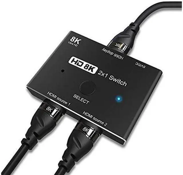 Main image of DIXSG HDMI Ultra HD 8K 2.1 High Speed 48Gbps Directional Switch Only 2in 1out 8K@60Hz 4K@120Hz Converter Compatible with Xbox PS5 Projectors Monitors