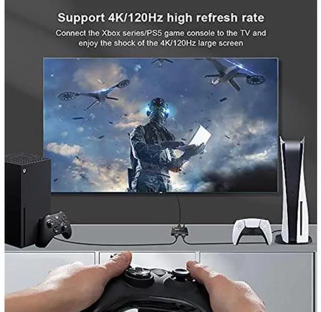 Alt view image 3 of 5 - DIXSG HDMI Ultra HD 8K 2.1 High Speed 48Gbps Directional Switch Only 2in 1out 8K@60Hz 4K@120Hz Converter Compatible with Xbox PS5 Projectors Monitors