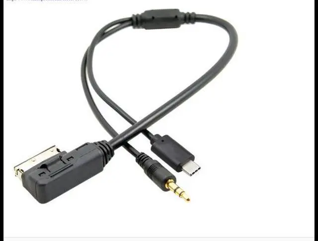 Alt view image 3 of 7 - Media In AMI MDI to Stereo 3.5mm Audio & USB-C Aux Adapter Cable for Car VW AUDI 2014 A4 A6 Q5 Q7